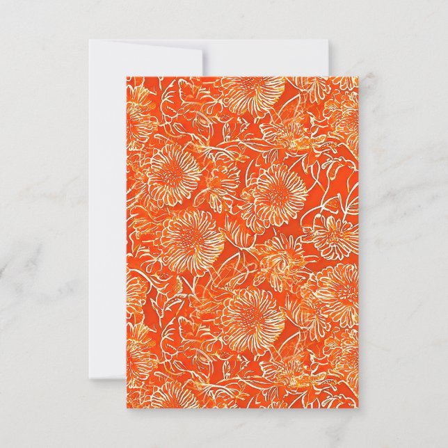 Orange soft flowers thank you card (Front)