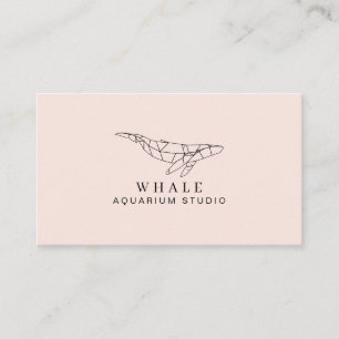 Orange Soft Low Poly Aquarium Fish Whale Business Card