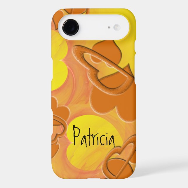 Orange Solid and Hollow Hearts Over Yellow (Back)