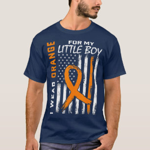 Orange Son Little Boy Leukaemia Awareness Flag Mum T-Shirt
