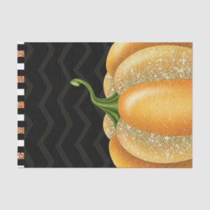 Orange Sparkle Pumpkin Halloween Birthday Party Tissue Paper