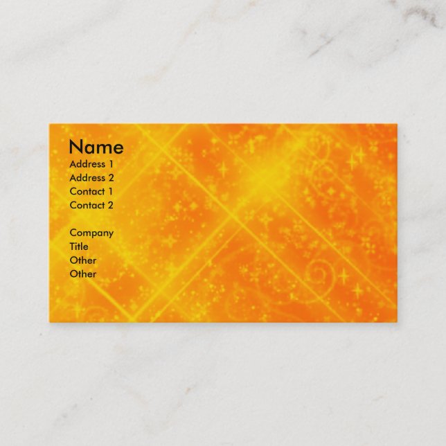 Orange Sparkles Business Card (Front)