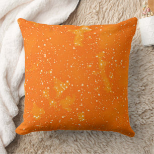 Orange Speckle Watercolor Paints Cushion