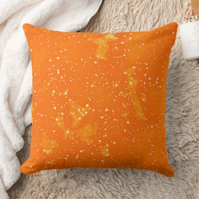 Orange Speckle Watercolor Paints Cushion (Blanket)