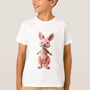 Orange Speckled Furry Kangaroo Kids T-Shirt