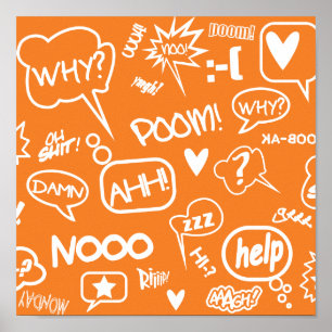 orange speech bubbles poster 02