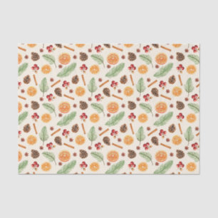 Orange Spice Botanical Christmas Tissue Paper