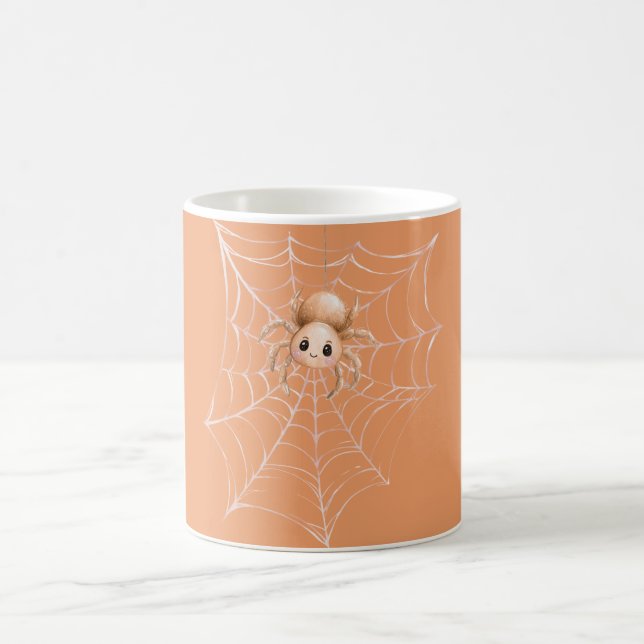 Orange Spider on Web Coffee Mug (Center)