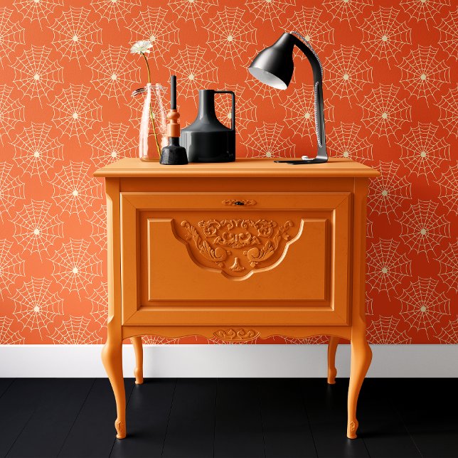 Orange Spider Web Halloween Wallpaper (Creator Uploaded)