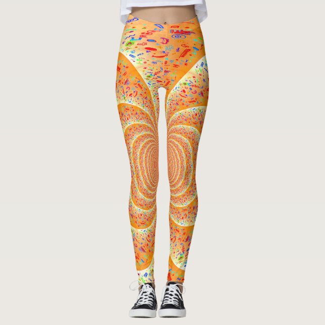 Orange Spiral Leggings (Front)