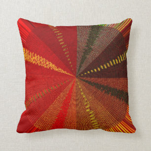 Orange Spiral Vortex Cushion