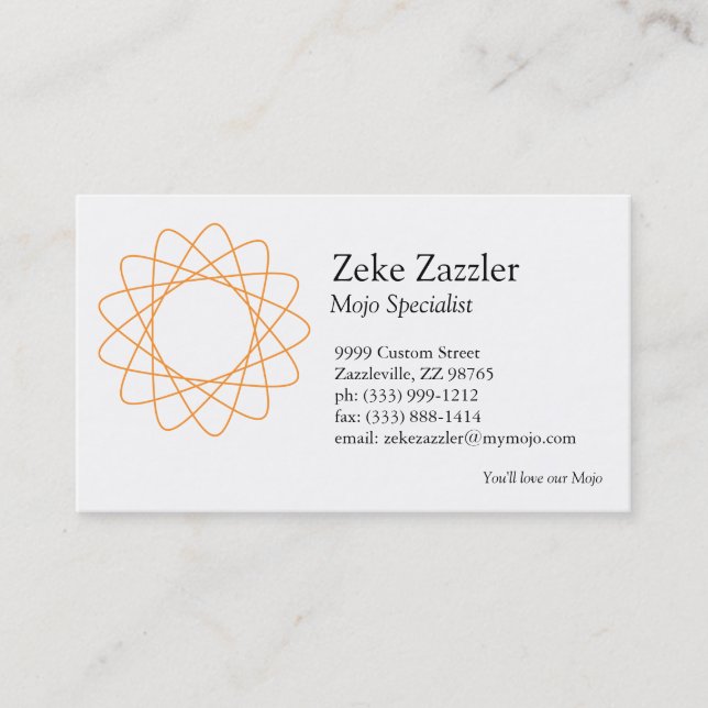 Orange Spirograph Business Card (Front)