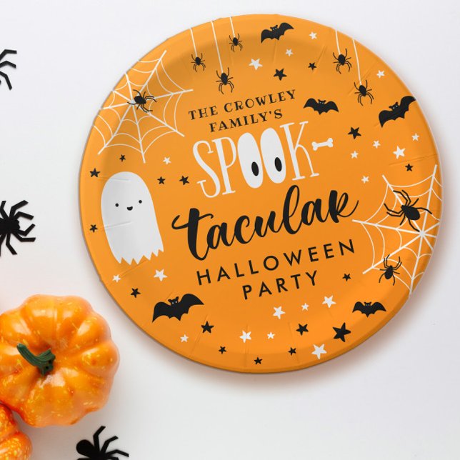 Orange Spooktacular Halloween Party Paper Plate (Creator Uploaded)