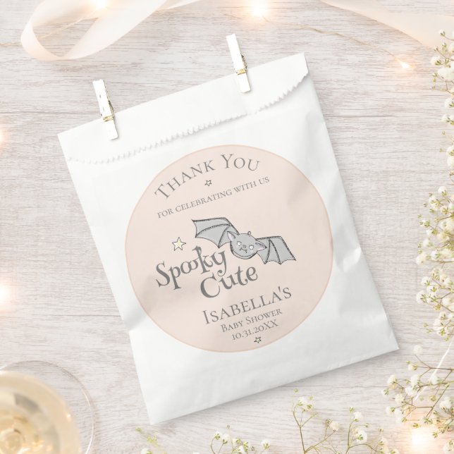 Orange Spooky Cute Bats Baby Halloween Favour Bags (Clipped)