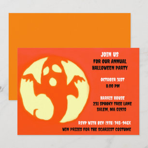 Orange Spooky Halloween Ghostly Party Invitation