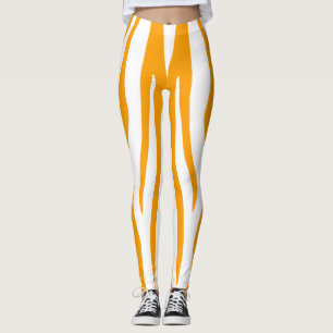 orange sport cultura zebra leggings