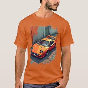 Orange Sports Car Illustration girl T-Shirt