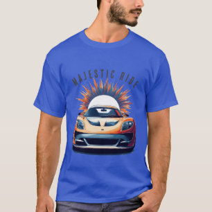🏎️ Orange Sports Car Sunburst Speed Art T-Shirt