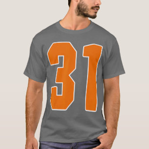 Orange Sports Number 31 Jersey Uniform Player Fan T-Shirt