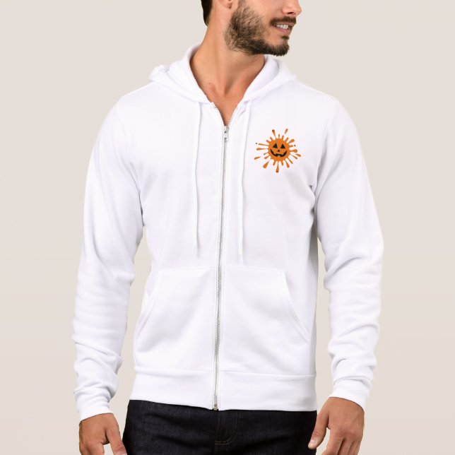 Orange spot with pumpkin face hoodie (Front)