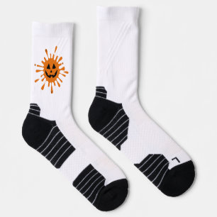 Orange spot with pumpkin face socks
