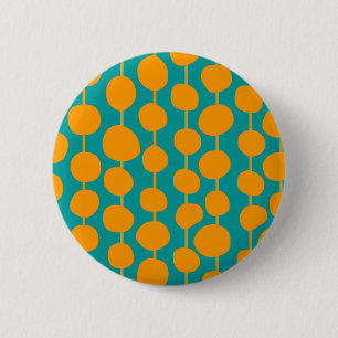 Orange Spots and Lines 6 Cm Round Badge