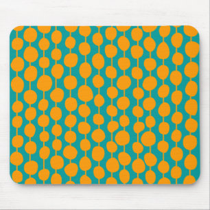 Orange Spots and Lines Mouse Mat
