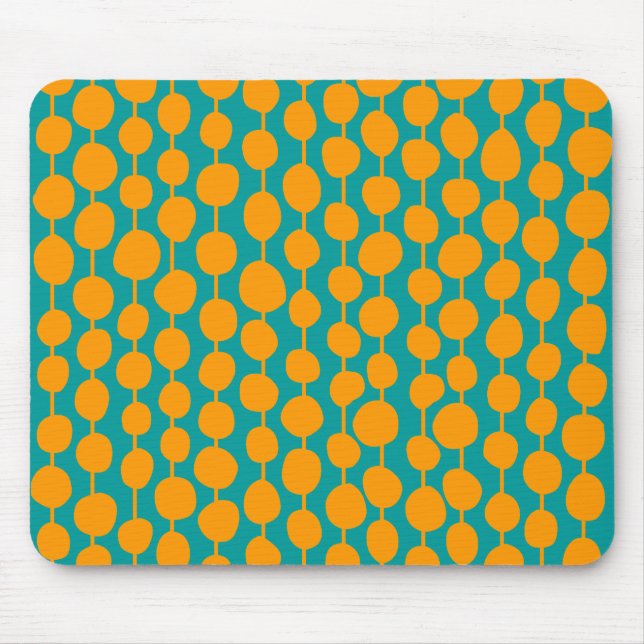 Orange Spots and Lines Mouse Mat (Front)