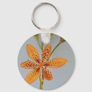 Orange spotted Iris called a Blackberry lily Key Ring