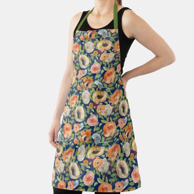 Orange Spring Flowers Apron (Insitu)