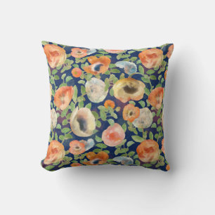Orange Spring Flowers Cushion