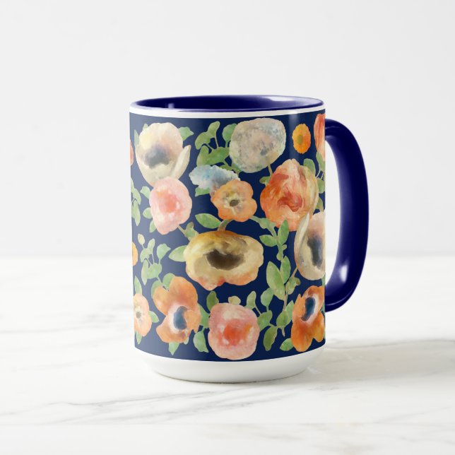 Orange Spring Flowers Mug (Front Right)