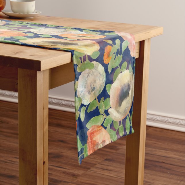 Orange Spring Flowers Short Table Runner (In Situ)