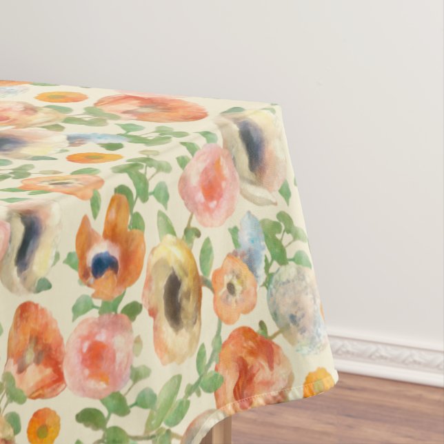 Orange Spring Flowers Tablecloth (In Situ)