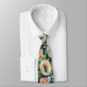 Orange Spring Flowers Tie