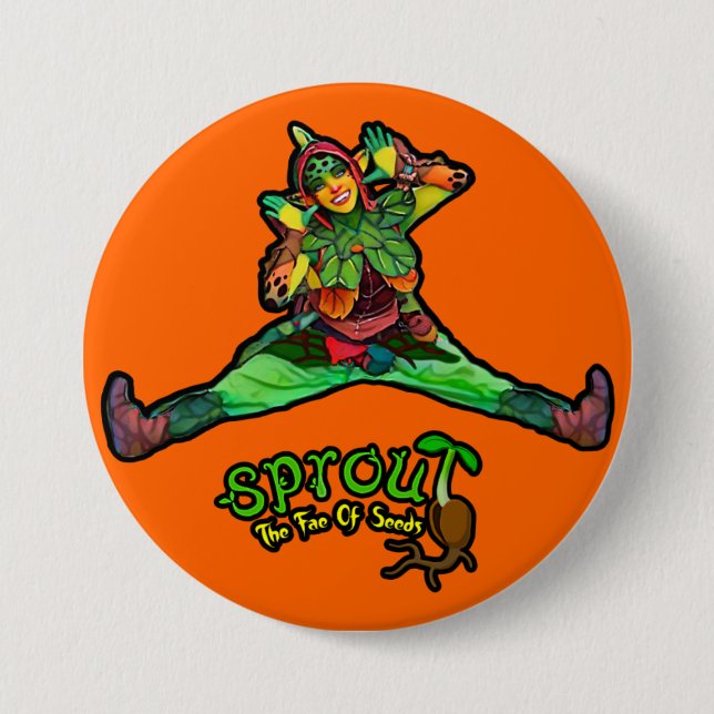Orange Sprout Button (Front)