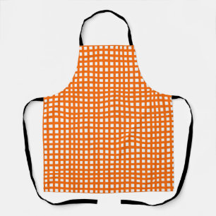 Orange square mesh grid apron