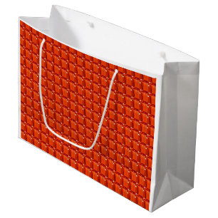 Orange Square Pattern Large Gift Bag