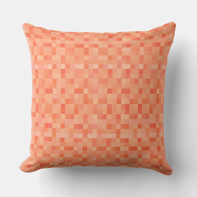 Orange Square Pixels  Cushion (Front)