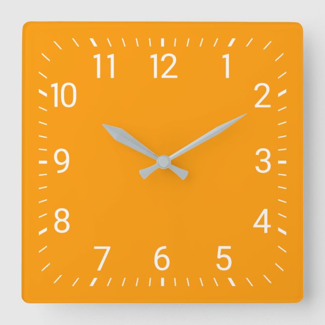 Orange Square Wall Clock (Front)