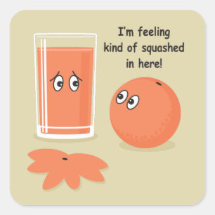 Orange Squash Square Sticker