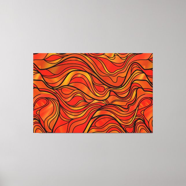 Orange Stained Glass Abstract Canvas Print (Front)