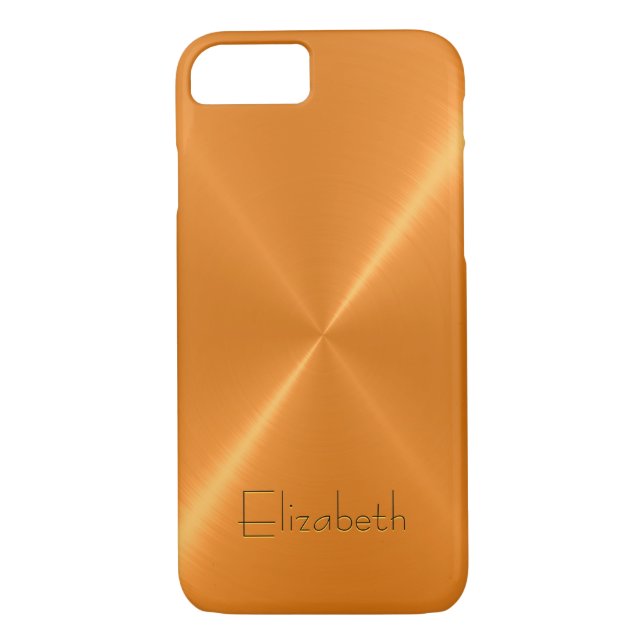 Orange Stainless Steel Metal Look Case-Mate iPhone Case (Back)