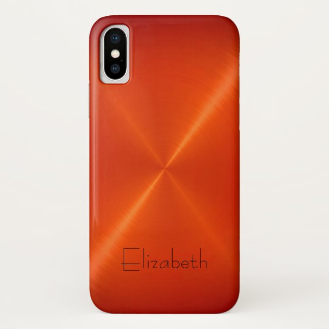 Orange Stainless Steel Metal Look Case-Mate iPhone Case (Back)