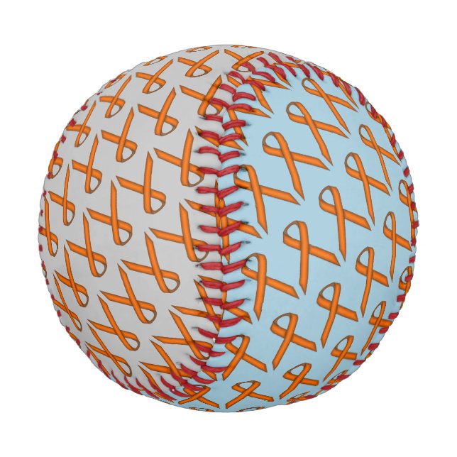 Orange Standard Ribbon by Kenneth Yoncich Baseball (Angled)