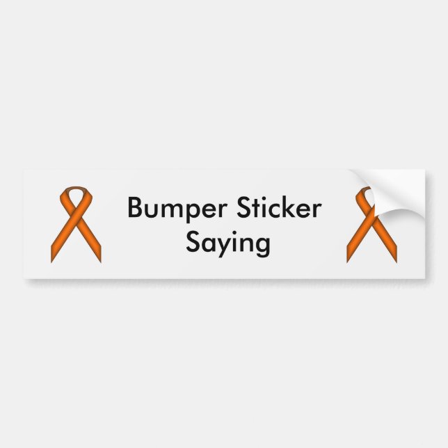 Orange Standard Ribbon by Kenneth Yoncich Bumper Sticker (Front)