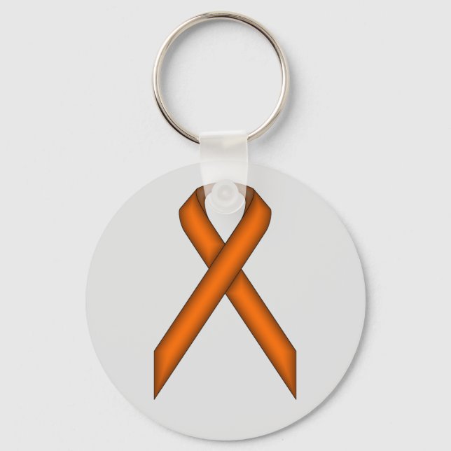 Orange Standard Ribbon by Kenneth Yoncich Key Ring (Front)