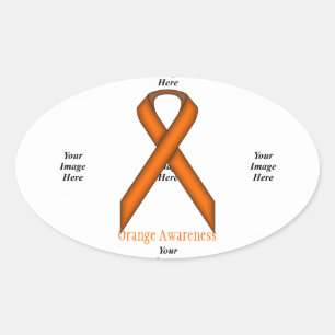 Orange Standard Ribbon by Kenneth Yoncich Oval Sticker