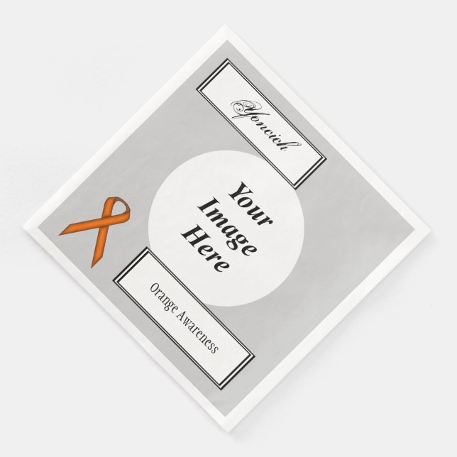 Orange Standard Ribbon Template by Kenneth Yoncich Napkin (Corner)