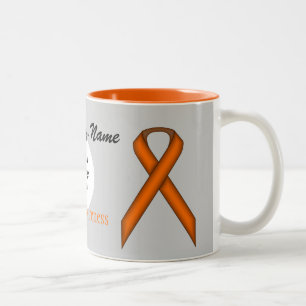 Orange Standard Ribbon Tmpl by Kenneth Yoncich Two-Tone Coffee Mug